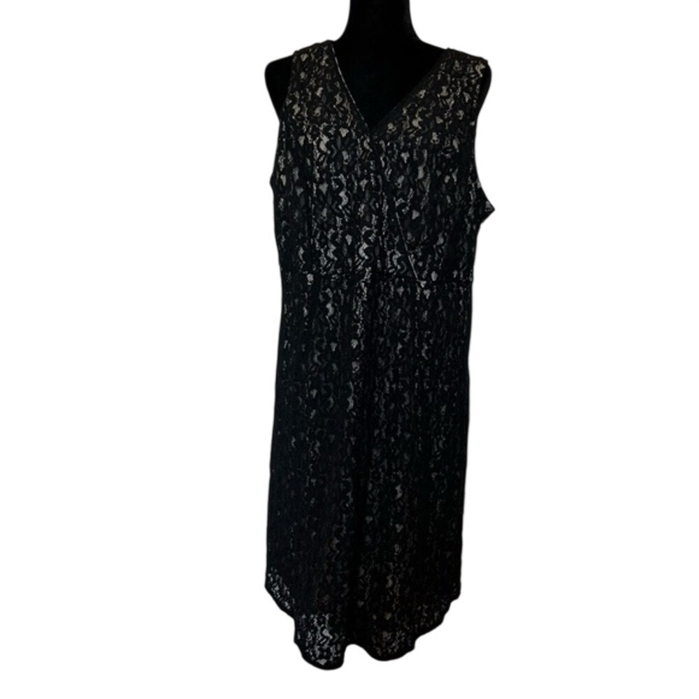 Lane Bryant Black Lace Sleeveless‎ Lined Dress Size 18